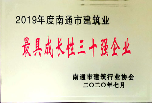 2019年龙8国际市建筑業最具成長性三十強